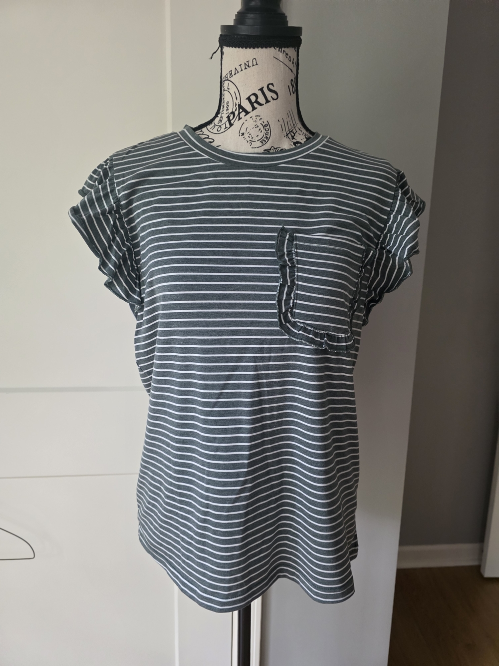 Summer Striped Ruffle Sleeve Top-NWT